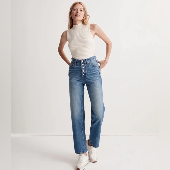 Madewell The Perfect Vintage Straight Jean Becker Wash Button Fly N3915 - Picture 1 of 13